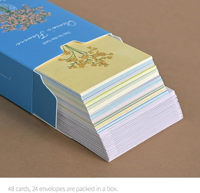Monolike Day by Day Card, 106 Olivia's Flowers Series.1 - Mix 48 Mini Single cards, 24 envelopes Package