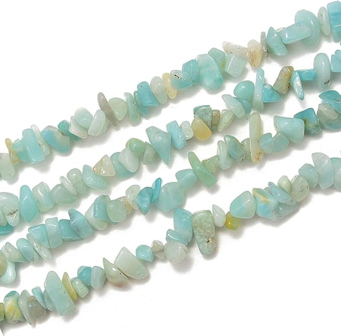 Gemstone Chips Natural Amazonite 3-5mm Healing Crystals Waist Bracelets Necklace Kit Irregular Stone DIY Crafts Design Jewelry Making Approxi 32 inch