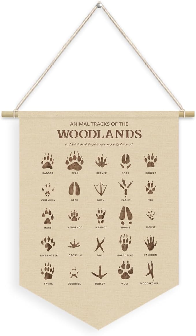 Boys Room Decor,Woodland Nursery Decor,Woodland Classroom Decor Wall Hanging Linen Pennant Banner for Classroom,Boys Girls Room Decor,Nursery Playroom Bedroom