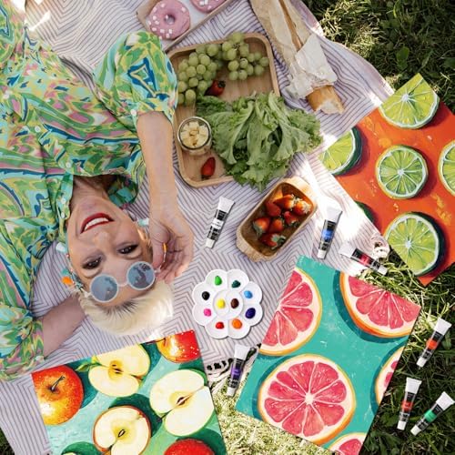 Cholemy 36 Pcs Paint and Sip Kit Gift for Adults 8''x10'',Colorful Fruits - Image 5
