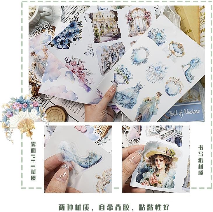 Alideco 20pcs Vintage Scrapbook Stickers Europe and The United States Figure Flowers Sticker Book for Adults Sticker journaling Stickers for Scrapbooking (shiguangchuangkou) - Image 3