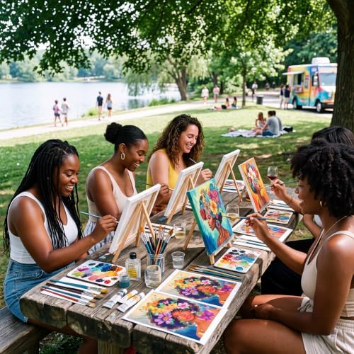 Amazingspark 16 Pcs Pre Drawn Canvas to Paint for Adults Flower Women - Image 5