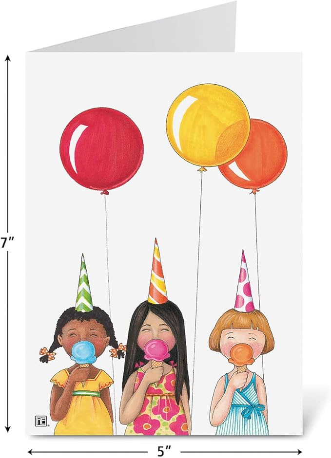 Current Mary Bright Happy Birthday Greeting Card Set - Value Pack of 20 Cards With White Envelopes, 10 Designs, Large 5" x 7" Assortment