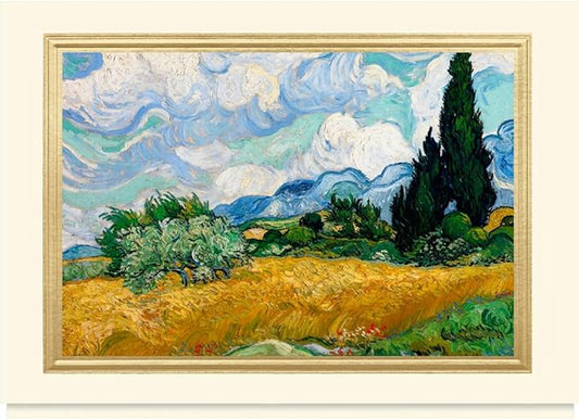 The Gallery Collection, 25 Personalized All Occasion Cards with Foil-Lined Envelopes (Van Gogh, Summer Landscape), For Business or Consumer
