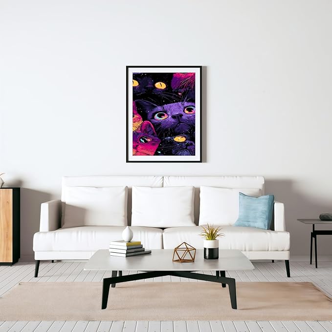 Mosaflare Paint by Numbers for Adults Beginner, Colorful Cat Face Adult Paint by Number Kits on Canvas, DIY Acrylic Oil Easy Painting by Numbers for Home Wall Decor 16X20 inch (Without Frame)