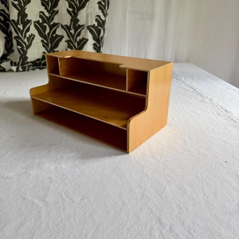 Natural Wood Desk Organizer, Multi-Compartment Desktop Storage Caddy, Modern Minimalist Office Supplies Holder for Pen Paper Stationery, Home Office School Organization - Image 4