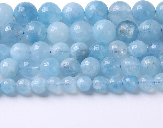 36PCS 10mm Natural Aquamarine Jade Beads Round Loose Spacer Stone Beads for Jewelry Making for Jewelry Making DIY Bracelet Necklace 15 Inch,Energy Stone Healing Power (10mm, Aquamarine Jade)