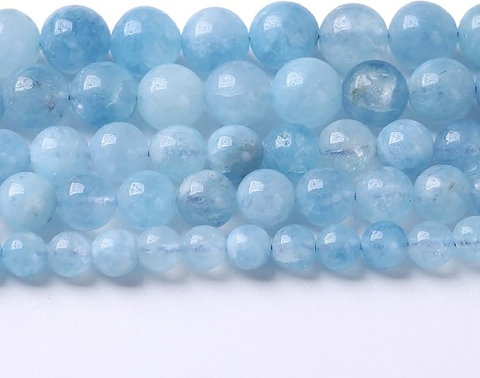 45PCS 8mm Natural Aquamarine Jade Beads Round Loose Spacer Stone Beads for Jewelry Making for Jewelry Making DIY Bracelet Necklace 15 Inch,Energy Stone Healing Power (8mm, Aquamarine Jade)