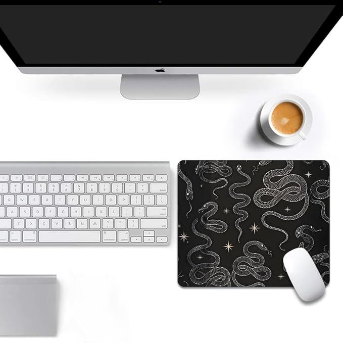 Black Serpent Texture Mouse pad, Square Waterproof and Anti Slip Mouse pad for Office laptops