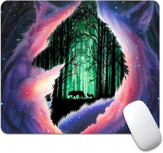 The Wolf in The Forest Texture Mouse pad, Square Waterproof and Anti Slip Mouse pad for Office laptops