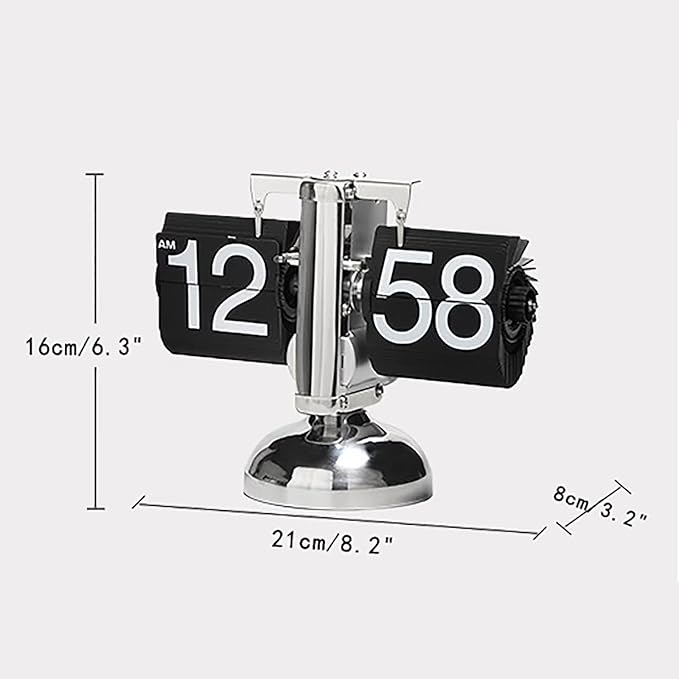 Flip Clock,Retro Flip Down Clock Mechanical Digital Flip Desk Clocks Internal Gear Operated Flipping Down Clocks Battery Powered for Home Office Décor