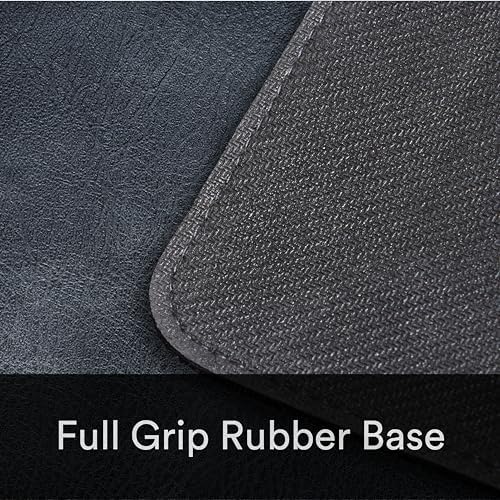 Premium Distressed Faux Vegan Leather Desk Mat | Multifunctional Desk Pad for Home Office | (Black/Grey, 12" x 27.5") - Image 3