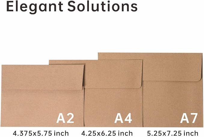 Keketer A4 Kraft 4x6 Envelopes 70 Pack Self - Seal, for 4x6 Cards, Weddings, Invitations, Baby Shower 4.25 x 6.25 Inches