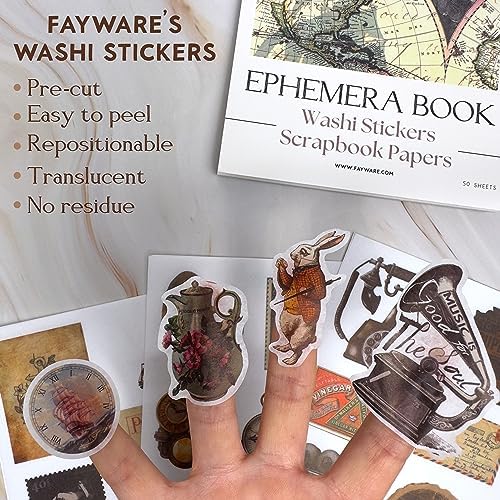 Junk Journal Supplies with 410+ Washi Stickers & Vintage Scrapbook Stickers - Image 4