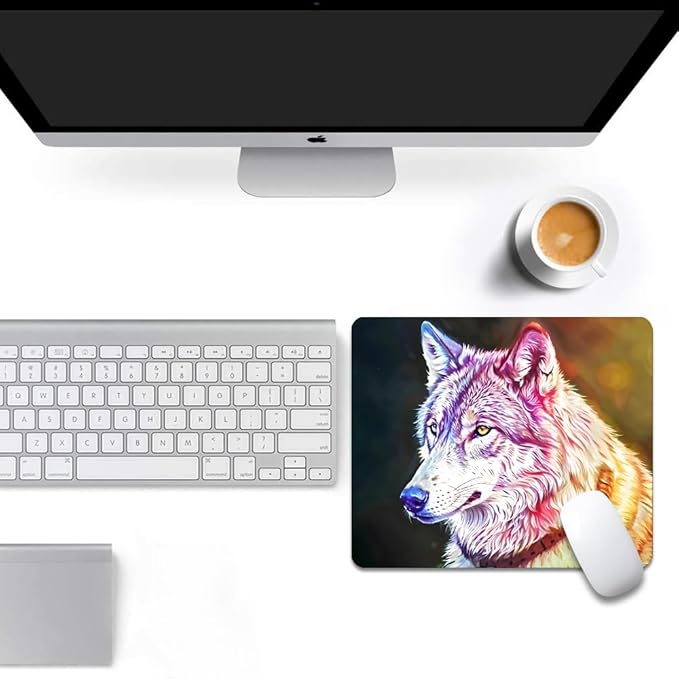 Golden Wolf Texture Mouse pad, Square Waterproof and Anti Slip Mouse pad for Office laptops