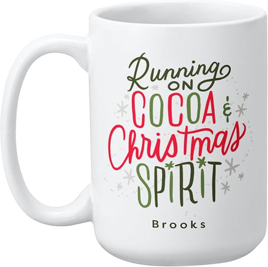 Let's Make Memories Personalized Mug - Festive Ceramic Coffee Mug for Christmas - Stocking Stuffer For Family, Friends, Neighbors - Microwave and Dishwasher Safe - Christmas Spirit - 15 oz.