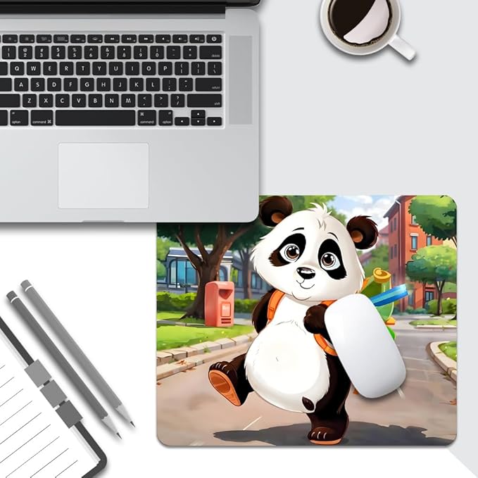 Panda Texture Mouse pad, Square Waterproof and Anti Slip Mouse pad for Office laptops