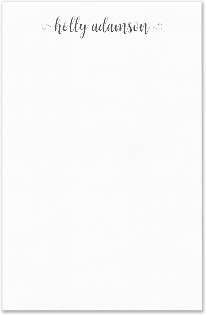Personalized Notepad Stationery with Name in Lowercase Font, Available in 4 Sizes, Lined or Unlined in Choice of Colors, Note Pad Memo To Do List Pad (Font Style #3)