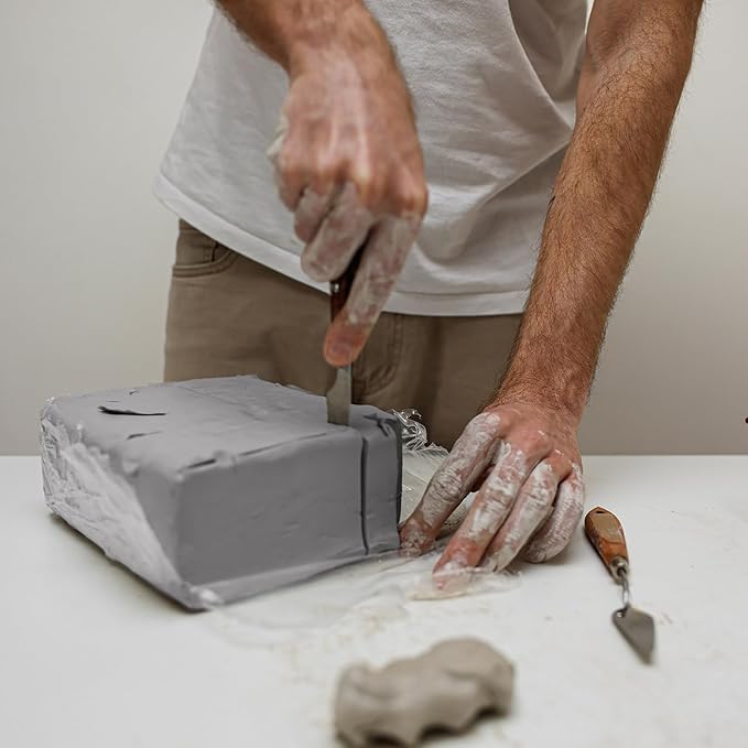 ReArt Natural Air-Dry Clay, Pottery Clay, All-Purpose Modeling Clay 20lbs for Sculpting, Hand Modeling and Throwing (Gray)