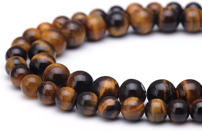 Youngbling Natural Gemstone Beads for Jewelry Making,10mm Tiger Eye Polished Round Smooth Stone Beads,Genuine Real Stone for Bracelet Necklace 15 Inch(Tiger Eye,10mm)