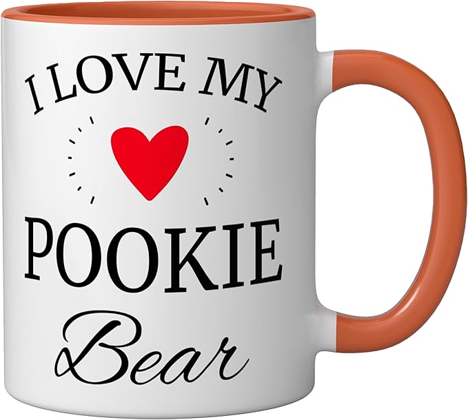 I Love My Pookie Bear Ceramic Mug, Orange/White