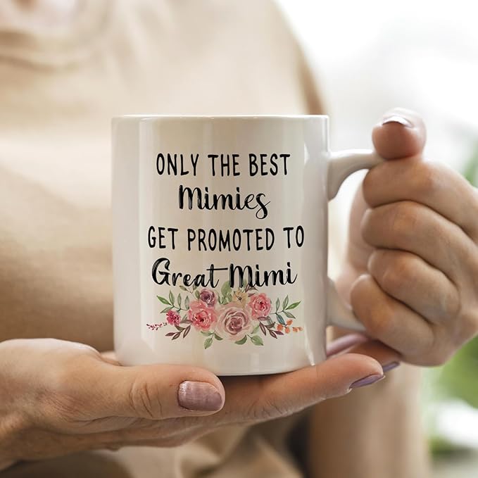 IWXYI Pregnancy Announcement Gifts for First Time Great Mimi,New Great Mimi Gifts,Great-Grandma Mug Coffee Mugs 11 Ounce