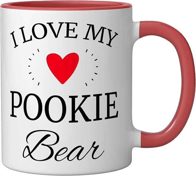 I Love My Pookie Bear Ceramic Mug, Red/White