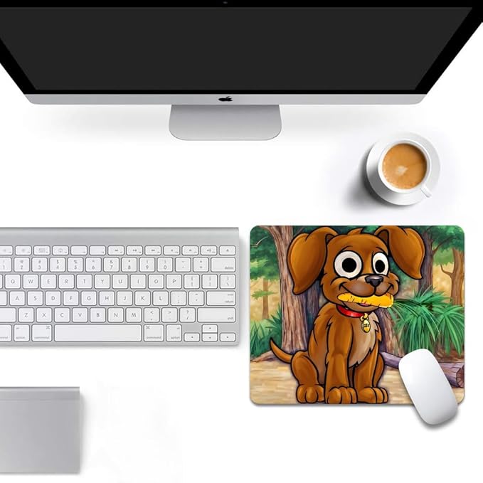 Cute Dog Texture Mouse pad, Square Waterproof and Anti Slip Mouse pad for Office laptops