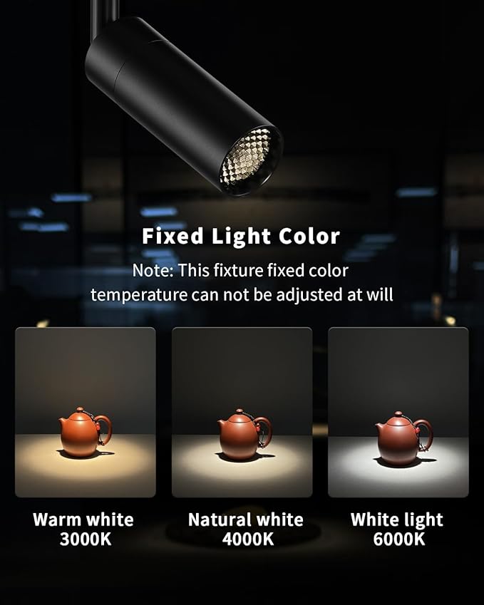 Zoomable LED Ceiling Spotlight Fixture, Flush Mount Adjustable Spotlight, Indoor Bright Accent Monopoint Fixture for Living Room Bedroom Loft Cafe Bar