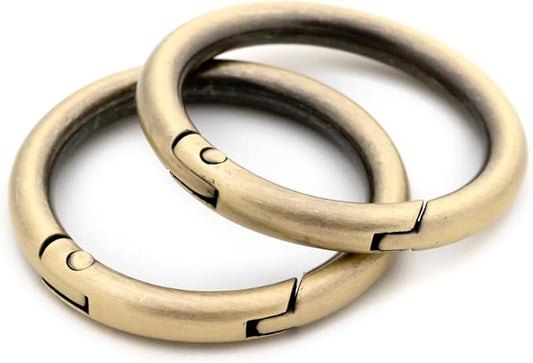 O Ring Spring, 10 PCS Opening Snap Trigger Clip Buckle Charm Purse Making (Brushed Brass,2")