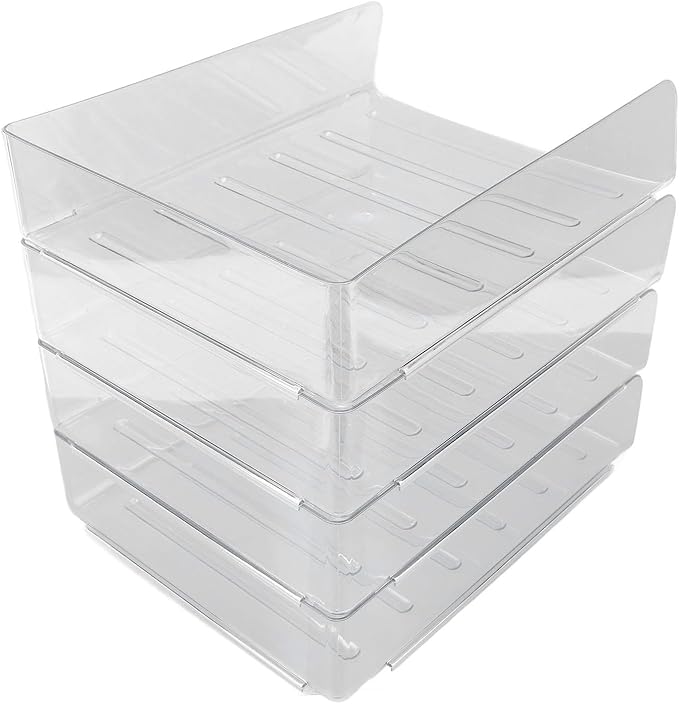 Desk Letter Tray Set Stackable Document Organizer Thickened Transparent Multifunctional A4 Paper Tray Organizer for Home Office Acrylic 4 Layers