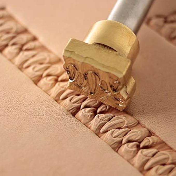 DandS ltd Teeth Leather Stamp Tool, Professional Steel Craft Tool for Leatherworking, Embossing, Carving & Stamping Leather Projects, Belts, Wallets & DIY Projects, Compatible with Mallet, #406