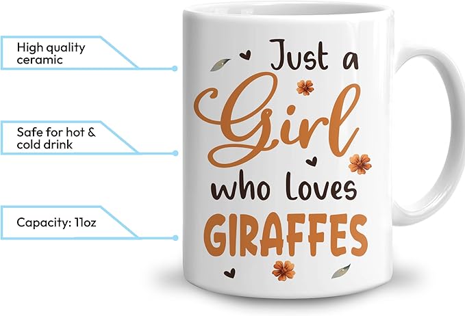 Hyturtle Personalized Cute Giraffe Coffee Mug - Gift For Giraffe Lover - Custom Name Coffee Cup Ceramic Mug 11oz - 15oz