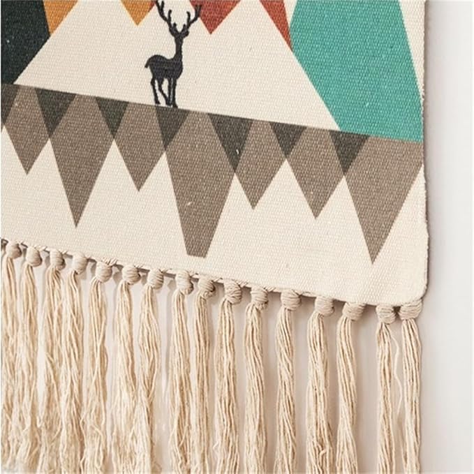 BMIDRUT Macrame Woven Wall Hanging Tapestry Home Decor Boho Bohemian Wall Art for Home Apartment Dorm Room Backdrop 20x35 Inch