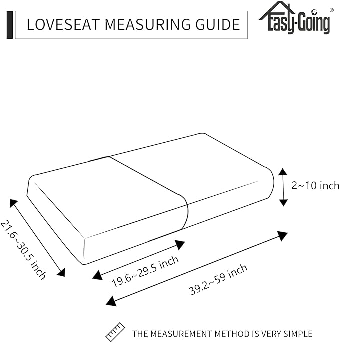 Easy-Going Stretch Individual Loveseat Couch Cushion Cover Sofa Cushion Furniture Protector Sofa slipcover Soft Flexibility with Elastic Bottom (2-Piece Loveseat Cushion Cover, Snow White)