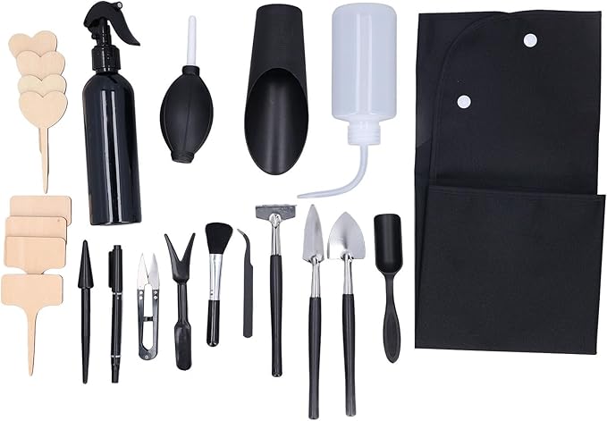 Tyenaza 23pcs Succulent Tools, Mini Garden Transplanting Tools Set for Bonsai Plant Small Indoor Plant