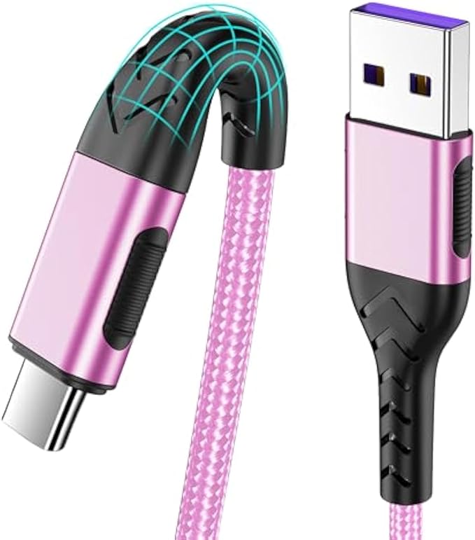 Durcord USB C Cable,2Pack 10ft Fast USB Type C Charging Cable for Android/Phone/Pad/Laptop, Type C Charger Braided USB Cable Compatible with iPhone 15 Pro/Plus/Max/Android/Phone/Pad Rose Gold