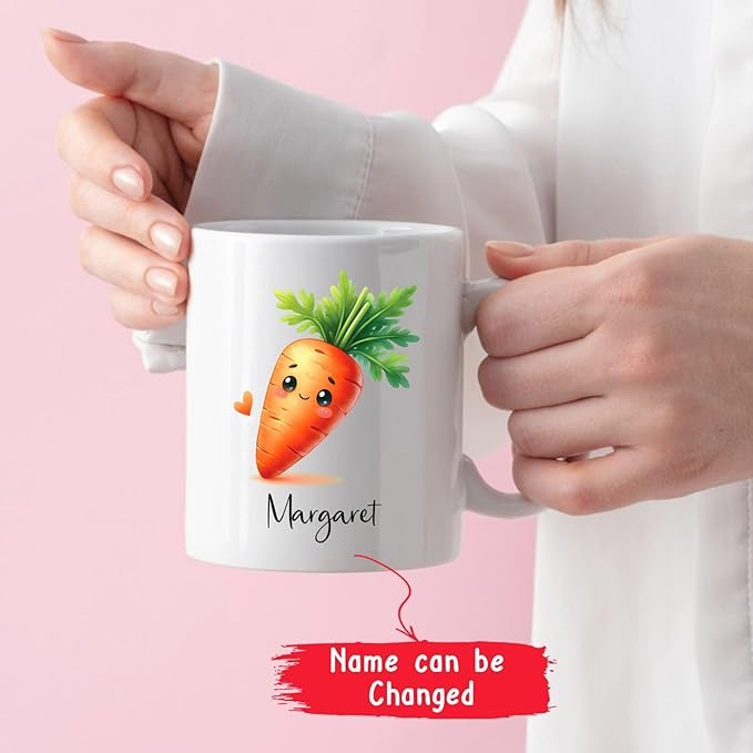 Custom Carrot Cups For Kids, Personalized Carrot Coffee Mug Cup Gift With Carrot Vegetable Lover Name, Carrot Travel Mugs, Novelty Carrot Ceramic Mug For Friends Coworkers, Teacup 11oz 15oz