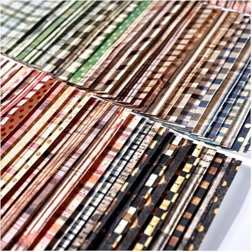 180 Sheets Vintage Stripe Pattern Scrapbook Paper, 3.9x5.5 Inch, 6 Assorted Set Background Decorative Paper Ephemera for Junk Journaling Supplies, Scrapbooking, Collage by Diuhofart