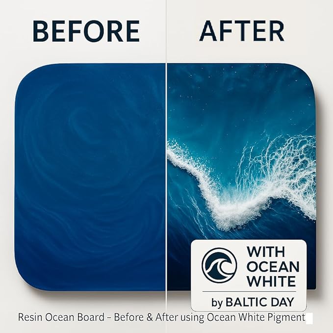 Ocean White Epoxy Resin Pigment Paste XL (191g/6.7oz) – High Concentration Dye for Epoxy & UV Resin, Opaque White Pigment for Ocean Waves, Lacing, Cells, 3D Flower Coasters & Epoxy Art