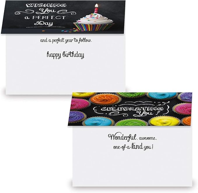 Current Bright Blackboard Birthday Greeting Card Value Pack – Set of 18 (9 Designs), Large 5 x 7 inches, Envelopes Included
