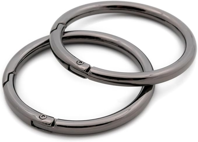 O Ring Spring, 10 PCS Opening Snap Trigger Clip Buckle Charm Purse Making (Gunmetal,2")