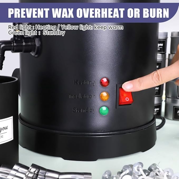 TOAUTO 10Lbs Wax Melter for Candle Making - Candle Wax Melting Pot with Faster Pour Spout and Temperature Controller, No Cloggy and Easy Clean Up