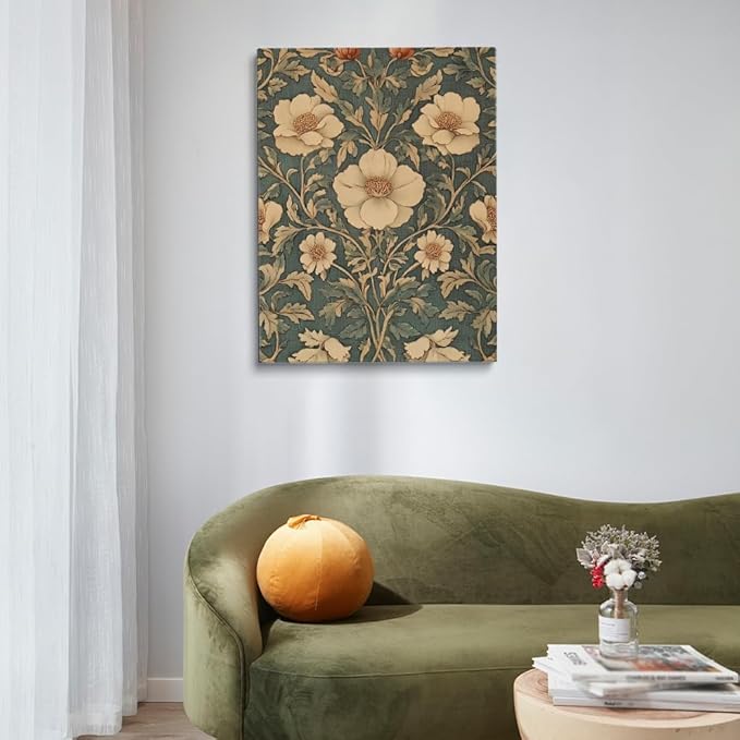 William Morris Wall Art,Floral Pattern Vintage Poster Wall Decor,Vintage Wall Art Vintage Canvas Poster William Morris Floral Art Minimalist Decor for Home Office Living Room 24x36in Unframed poster
