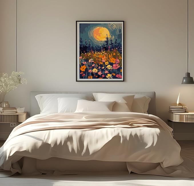 CSZPPQAF Flowers Paint by Numbers for Adults Beginner, Wildflowers Paint by Number Kits on Canvas, DIY Acrylic Oil Painting by Numbers for Home Wall Decor 12X16inch