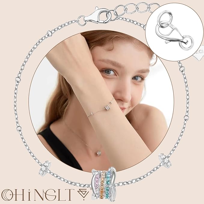 OHINGLT 925 Sterling Silver Lobster Claw Clasp with Closed Jump Rings,Necklace Clasps and Closures Suitable for Jewelry Making Necklaces Bracelet Made in Italy