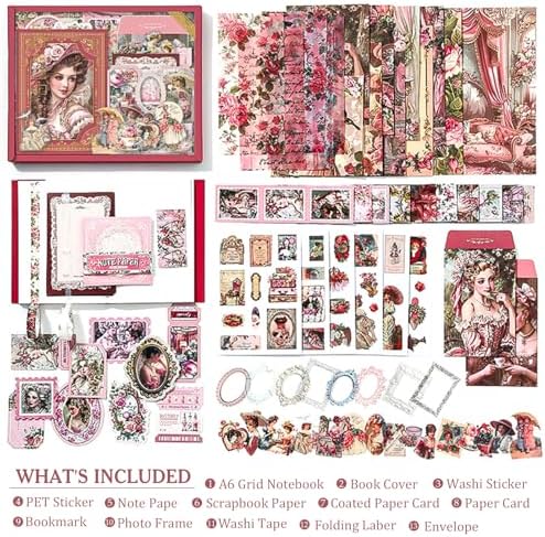 Scrapbooking Supplies Kit, Vintage Junk Journal Supplies,Cute Scrapbook Kit - Image 5