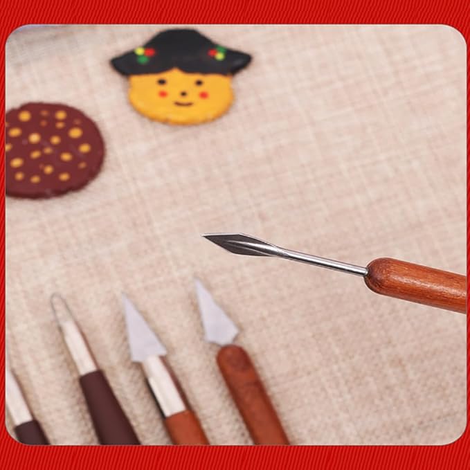 Clay Tools Sculpting for Polymer Air Dry Modeling Clay Beginners & Professionals Ideal for DIY Pottery & Ceramics Tools Double-Sided Polymer Carving Tools Kit 6pcs