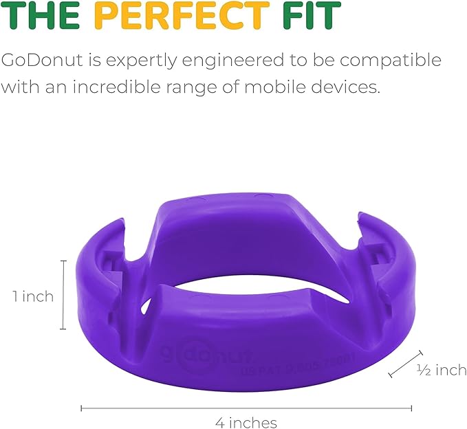 GoDonut – Phone Stand Original – Cell Phone Holder + Tablet Stand Desk Organizer – Compatible with Tablet, iPhone 17 16 15 14 Pro Max, Android & Most Smartphones - Purple