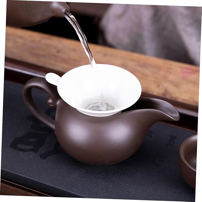 2 Sets Ceramic Tea Strainer with Ergonomic Handle White Tea Infuser and Creative Design
